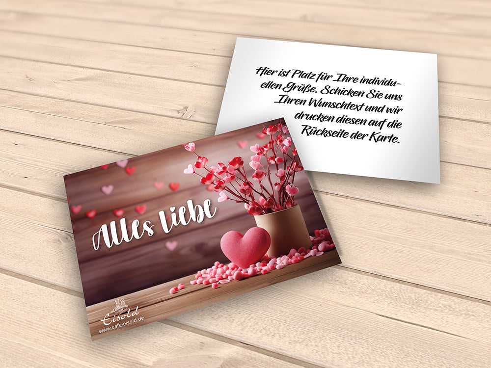 Grußkarte "Alles Liebe" mit Ihrem Wunschtext